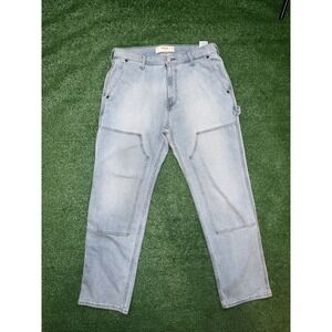 Hollister Jeans Men's Size 34 Blue Carpenter Double Knee Loose Fit